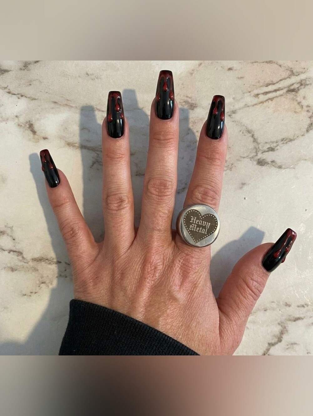 🖤Reserved For Horrorcunt🖤 Vtg Carousel Silver Heavy Metal Heart Graphics - Picture 7 of 17